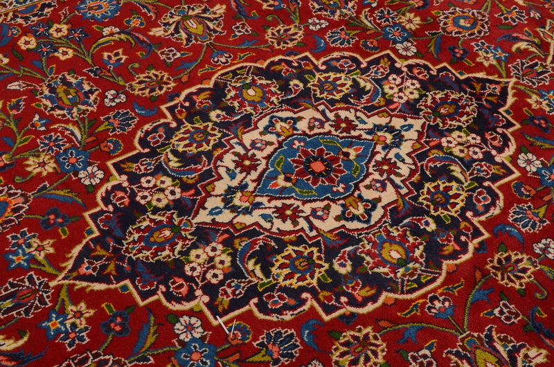 Persisk tæppe - Keshan - 368 x 247 cm - rød