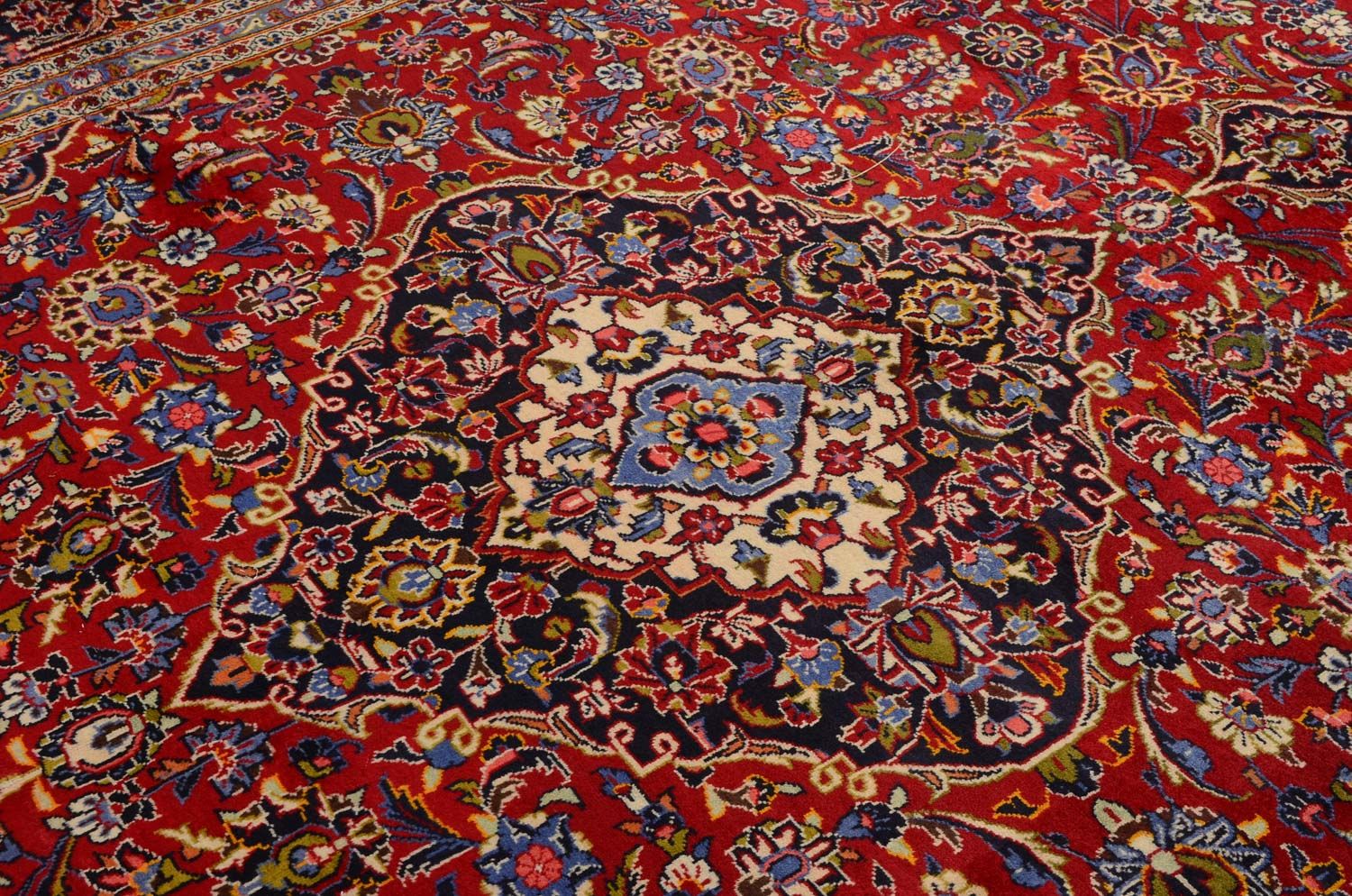 Persisk tæppe - Keshan - 400 x 291 cm - rød