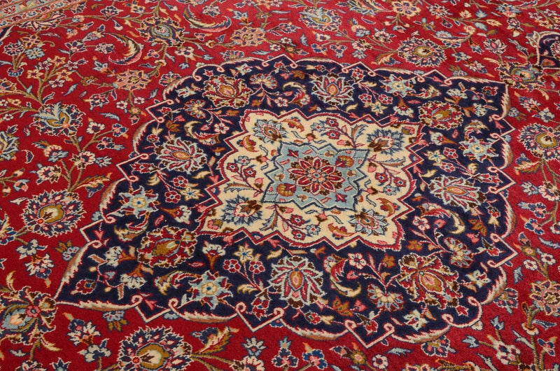 Persisk tæppe - Keshan - 398 x 293 cm - rød