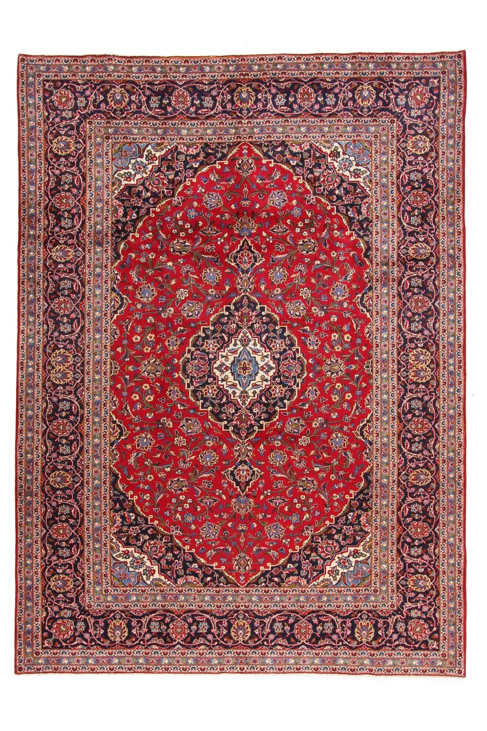 Persisk tæppe - Keshan - 346 x 253 cm - rød