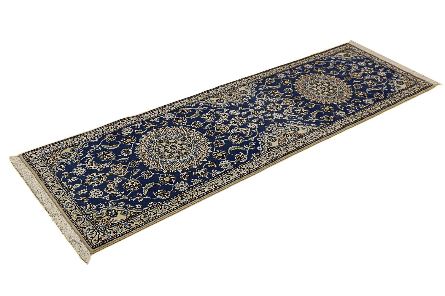 Løber Persisk tæppe - Nain - Royal - 200 x 60 cm - blå