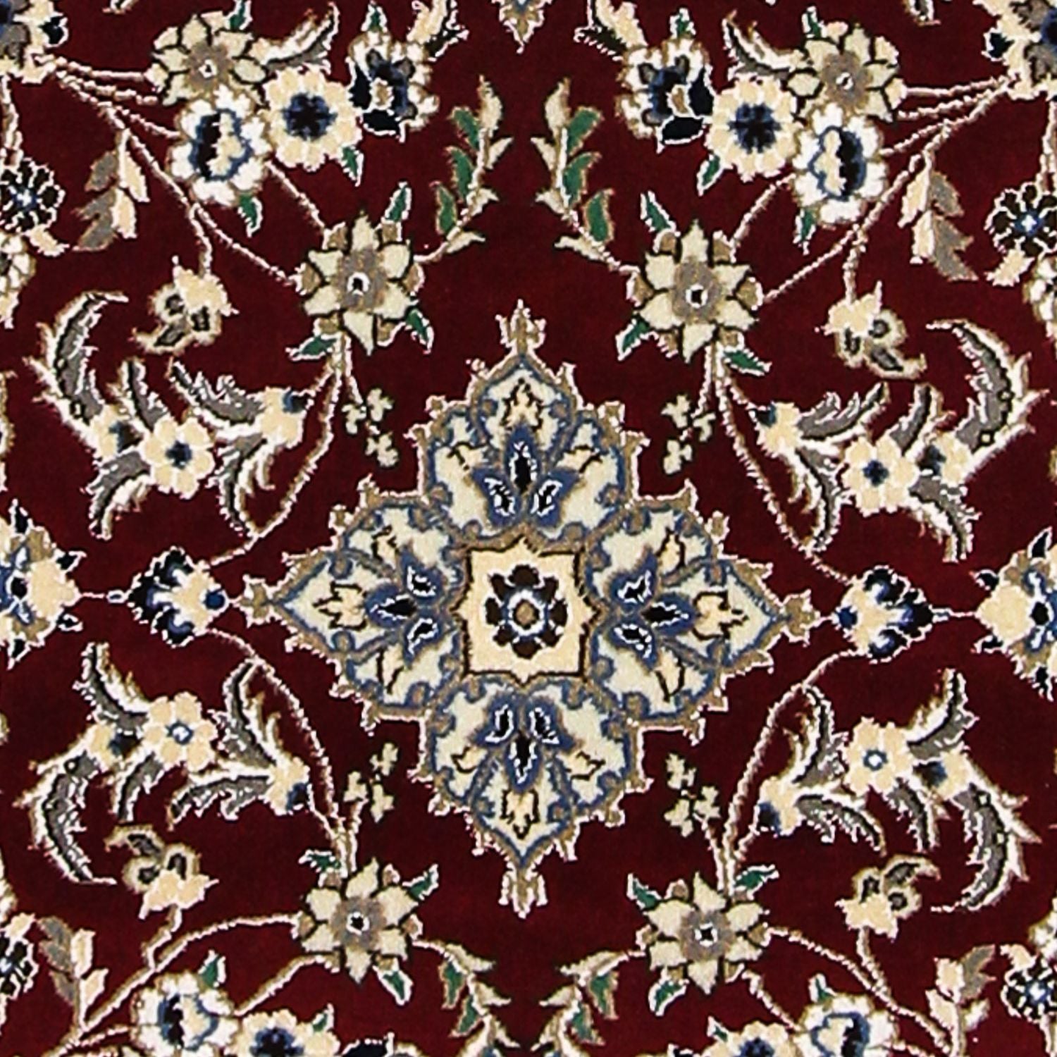 Løber Persisk tæppe - Nain - Royal - 203 x 81 cm - mørkerød