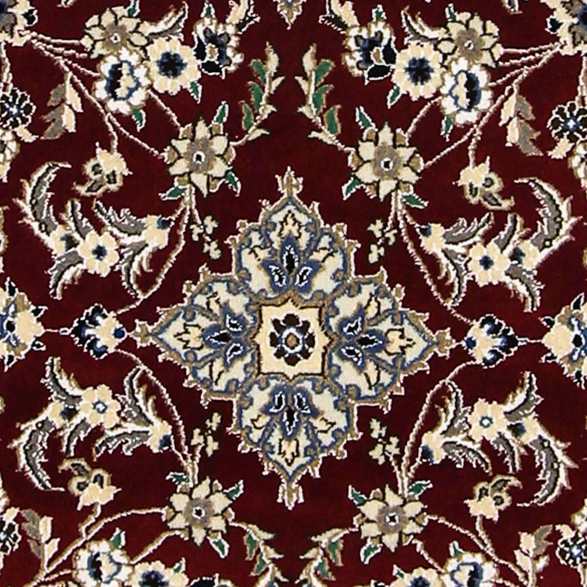 Løber Persisk tæppe - Nain - Royal - 203 x 81 cm - mørkerød
