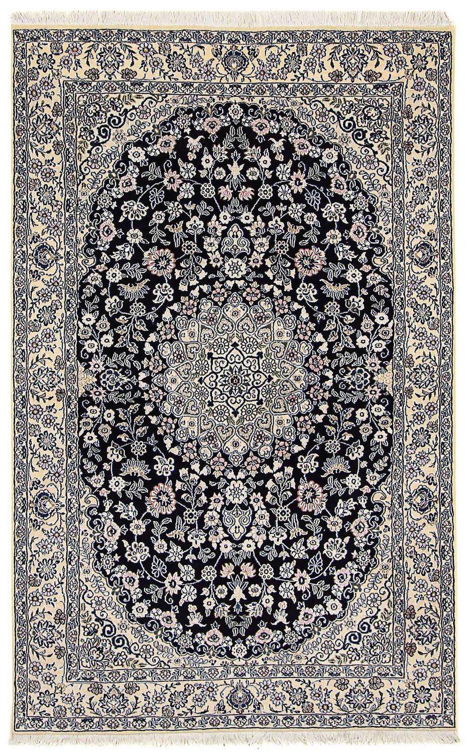 Persisk tæppe - Nain - Royal - 204 x 128 cm - mørkeblå