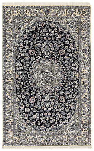 Persisk tæppe - Nain - Royal - 204 x 128 cm - mørkeblå