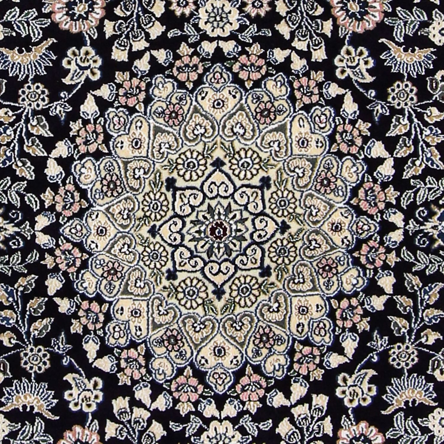 Persisk tæppe - Nain - Royal - 204 x 128 cm - mørkeblå