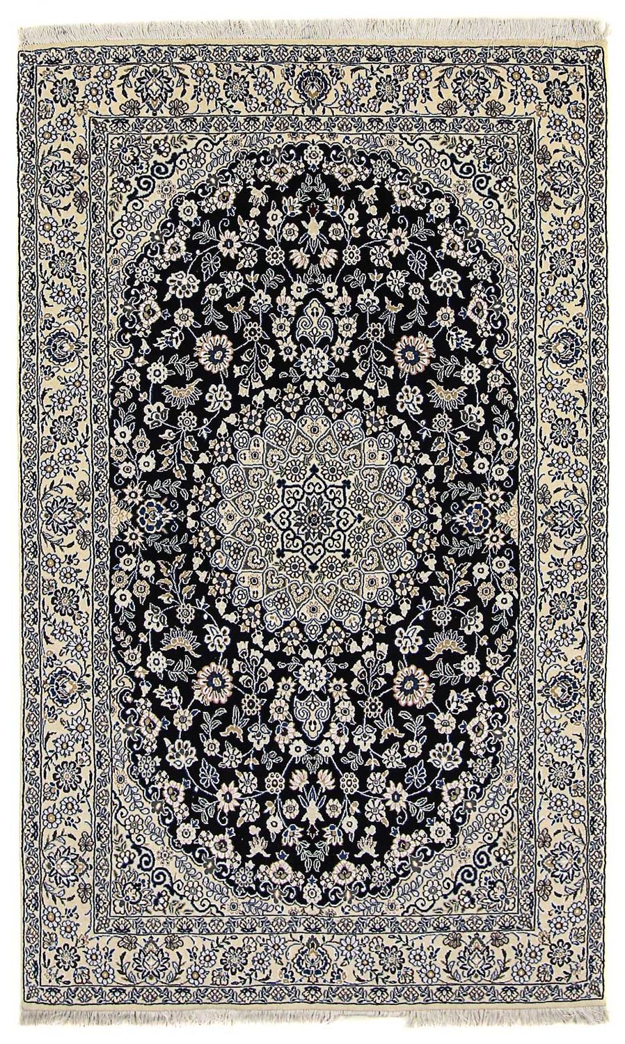 Persisk tæppe - Nain - Royal - 202 x 130 cm - mørkeblå