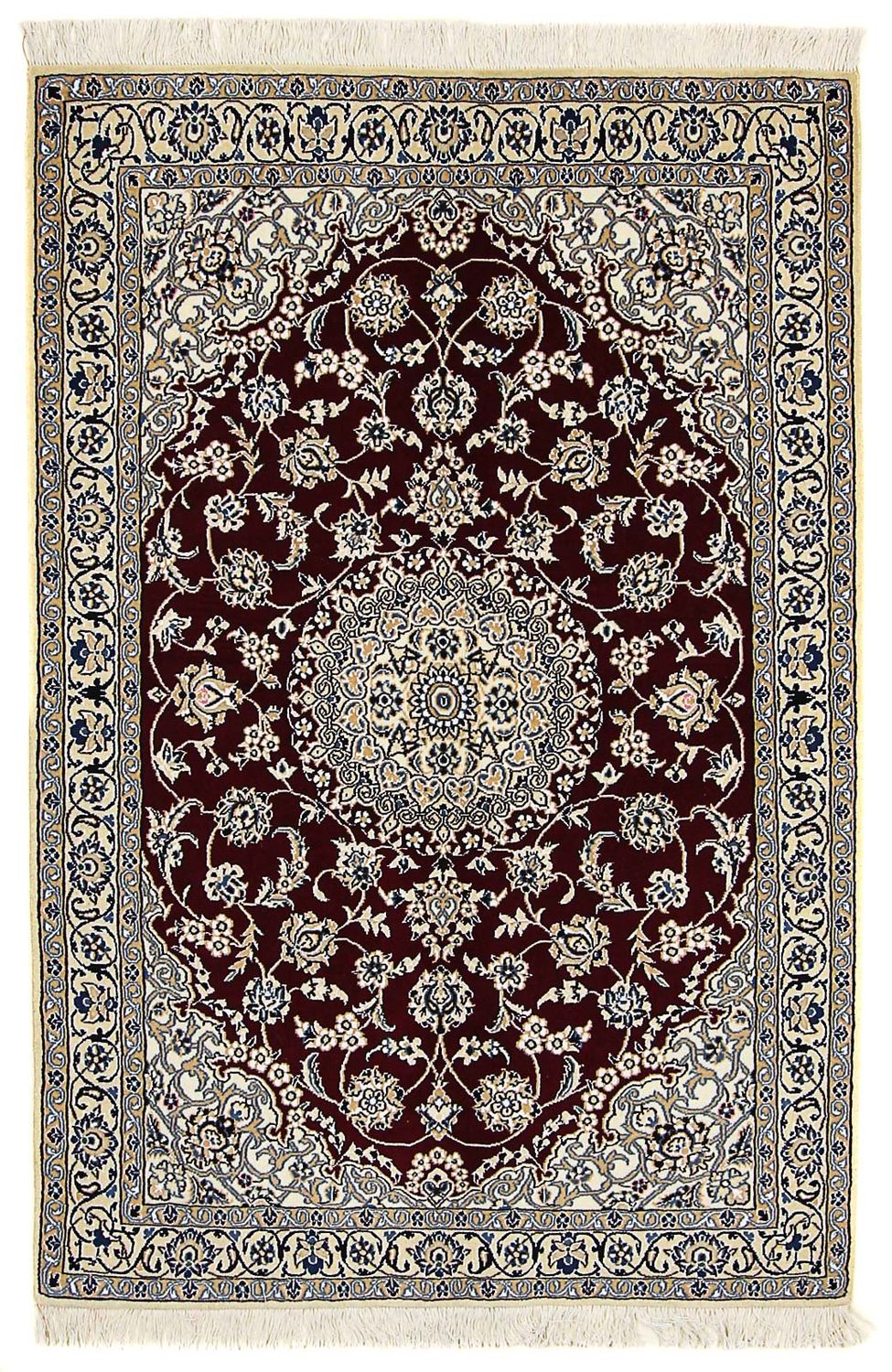 Persisk tæppe - Nain - Royal - 177 x 118 cm - mørkerød