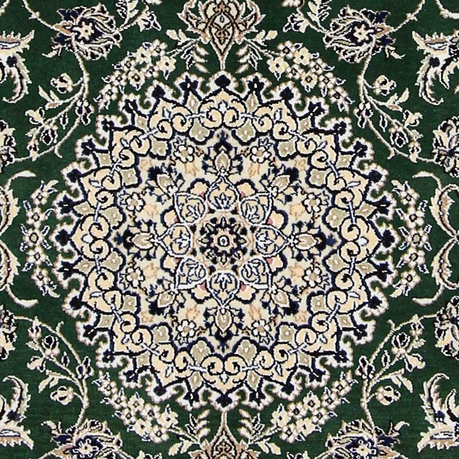 Persisk tæppe - Nain - Royal - 202 x 133 cm - mørkegrøn