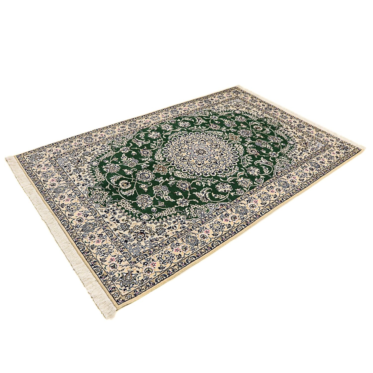 Persisk tæppe - Nain - Royal - 202 x 133 cm - mørkegrøn