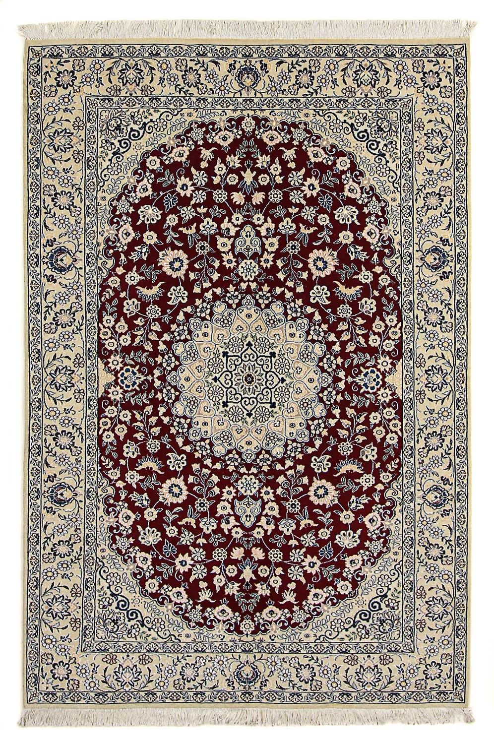 Persisk tæppe - Nain - Royal - 218 x 156 cm - mørkerød