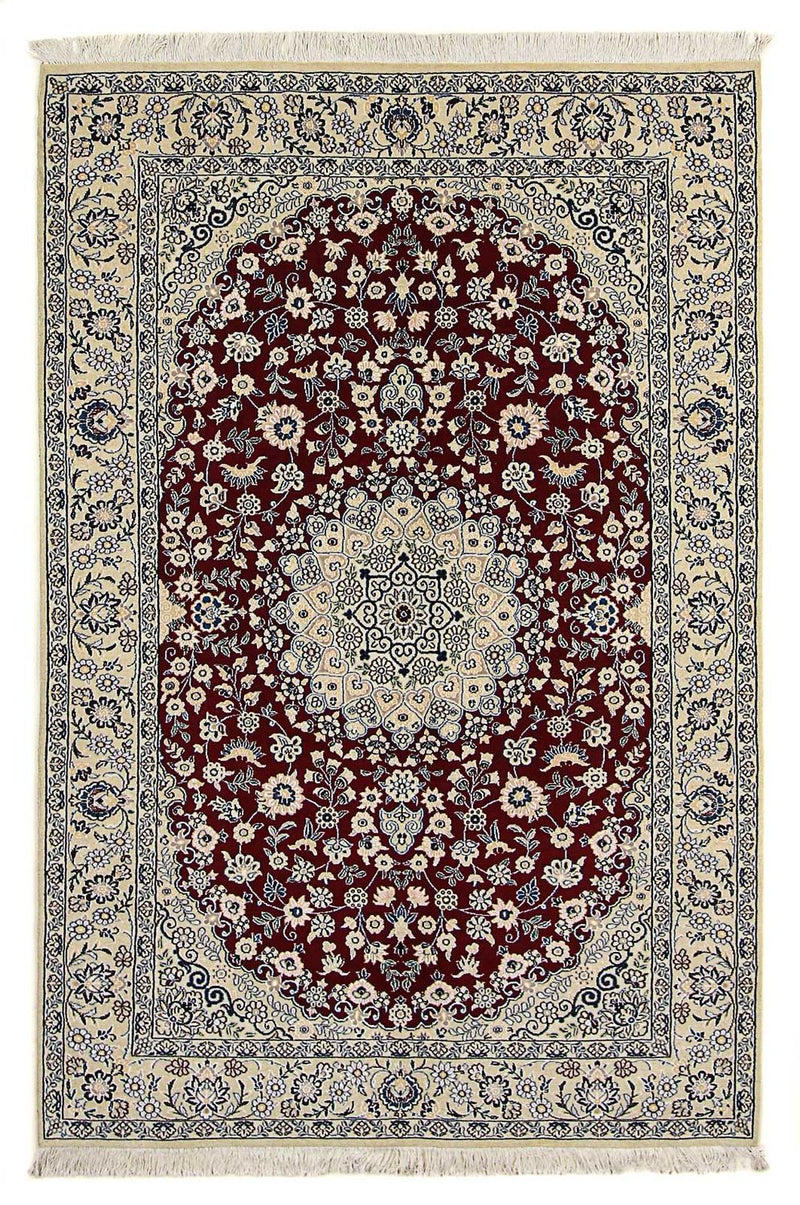 Persisk tæppe - Nain - Royal - 218 x 156 cm - mørkerød