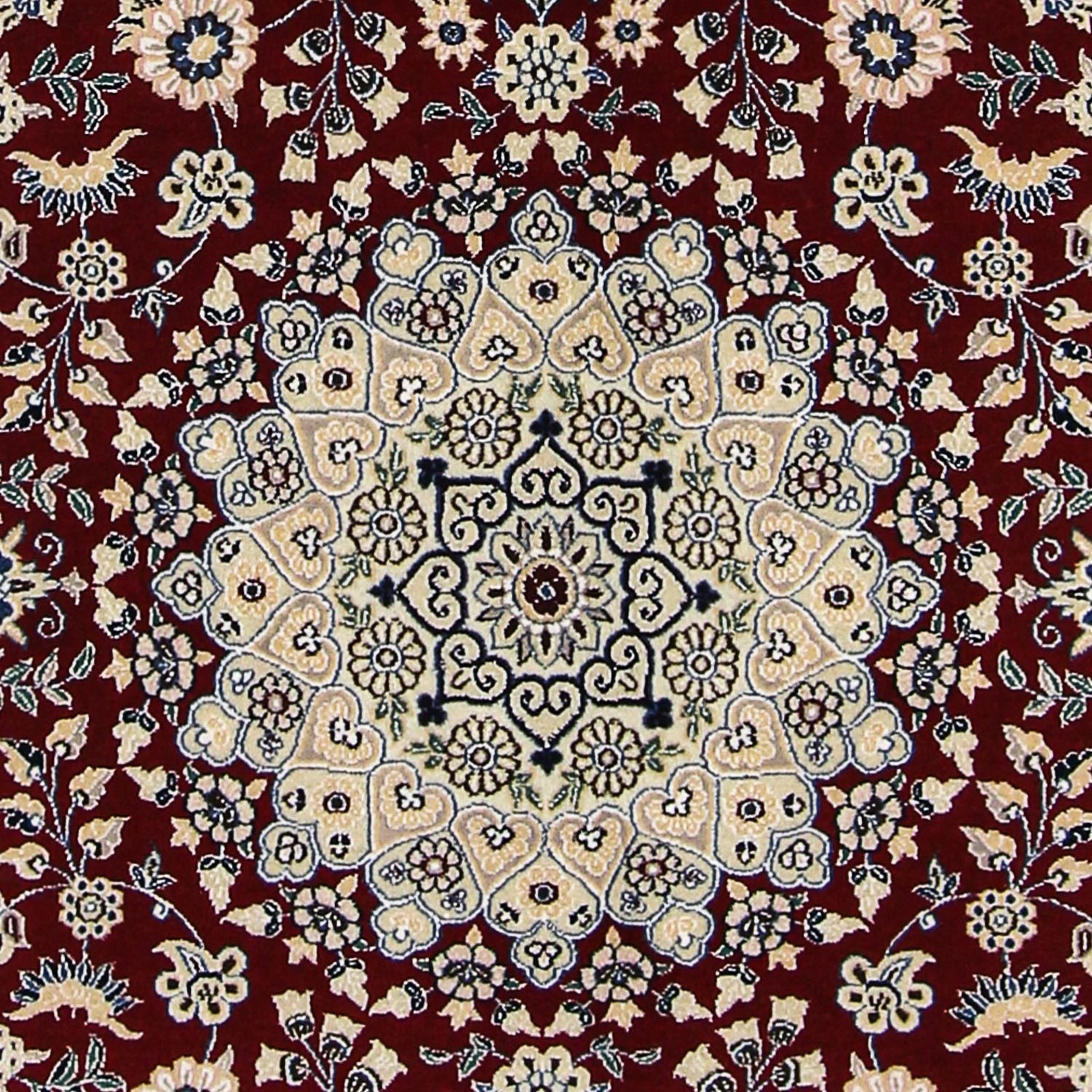 Persisk tæppe - Nain - Royal - 218 x 156 cm - mørkerød