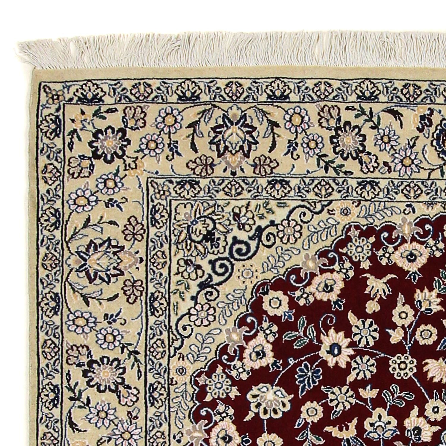 Persisk tæppe - Nain - Royal - 218 x 156 cm - mørkerød
