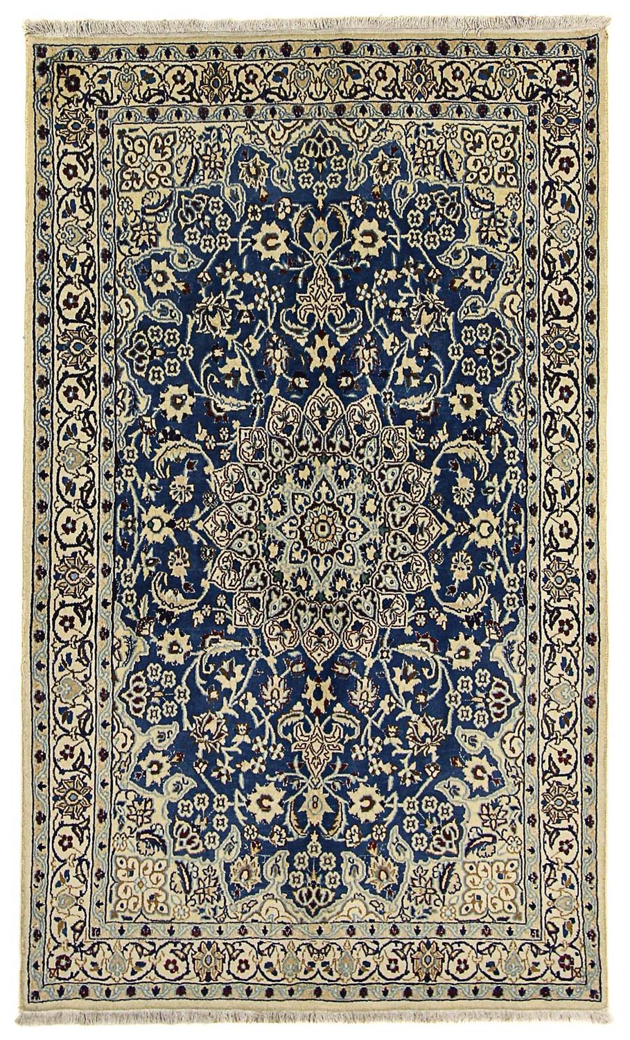 Persisk tæppe - Nain - Royal - 202 x 125 cm - mørkeblå