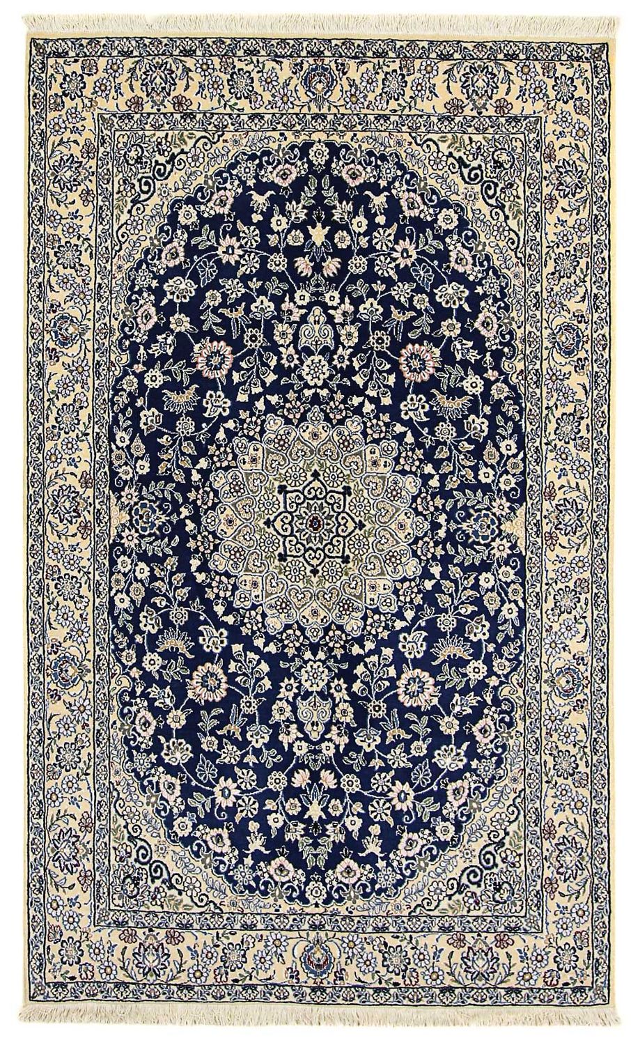 Persisk tæppe - Nain - Royal - 216 x 134 cm - mørkeblå