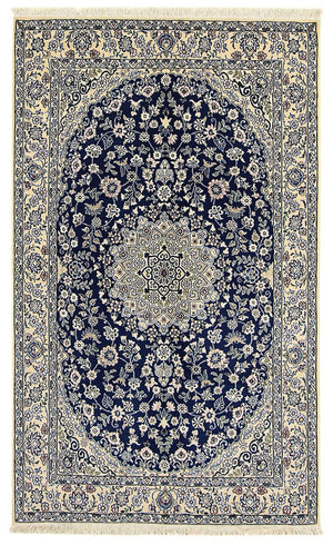 Persisk tæppe - Nain - Royal - 216 x 134 cm - mørkeblå
