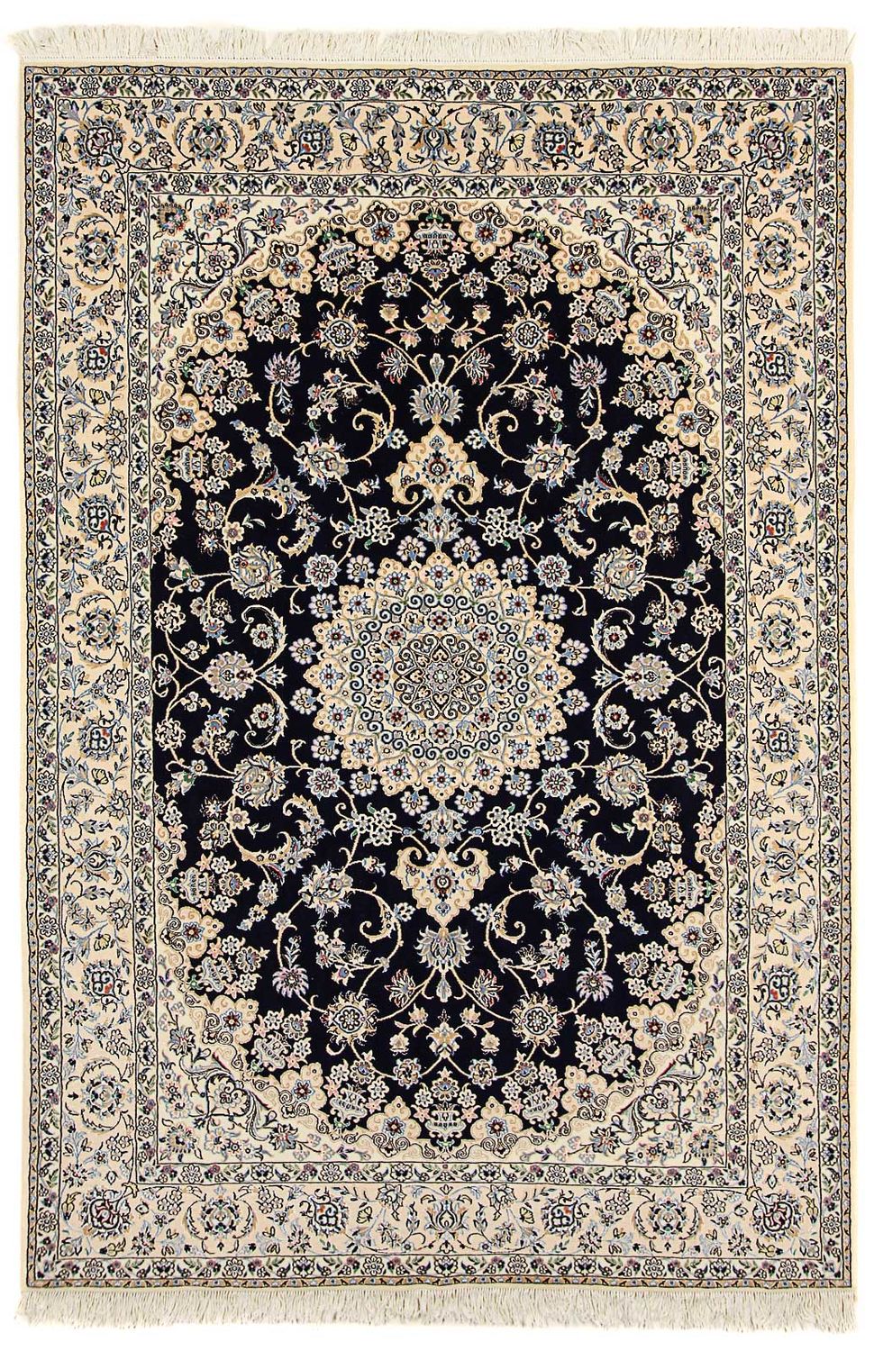 Persisk tæppe - Nain - Royal - 296 x 203 cm - mørkeblå