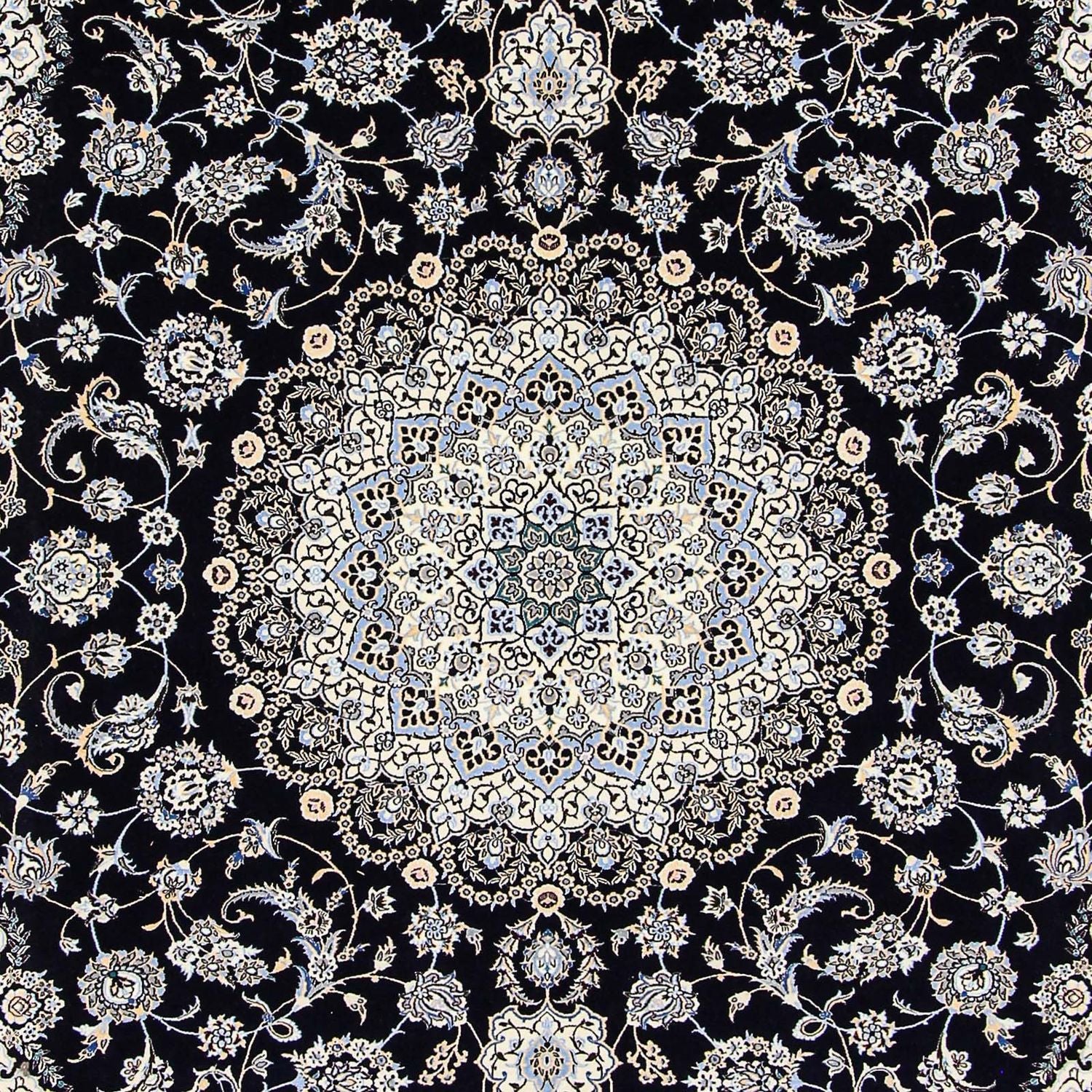 Persisk tæppe - Nain - Premium - 360 x 250 cm - mørkeblå