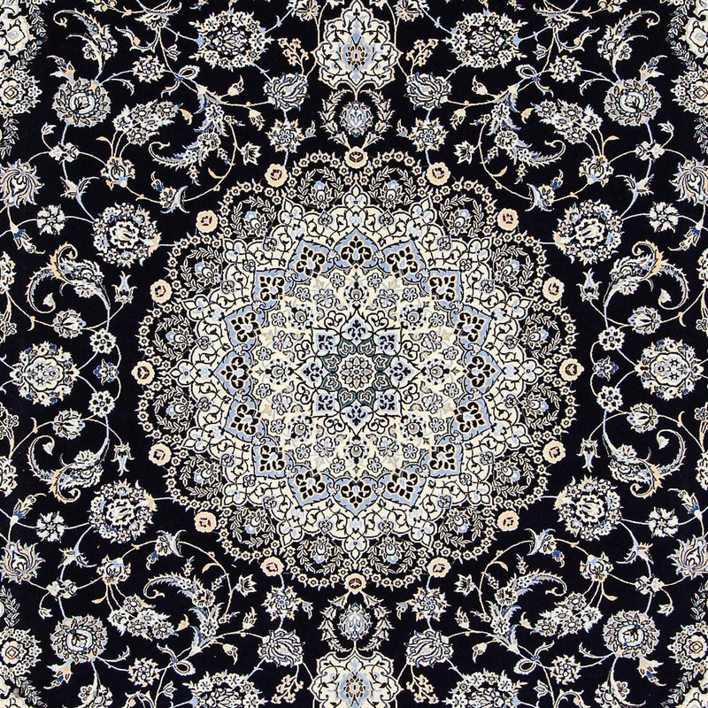 Persisk tæppe - Nain - Premium - 360 x 250 cm - mørkeblå