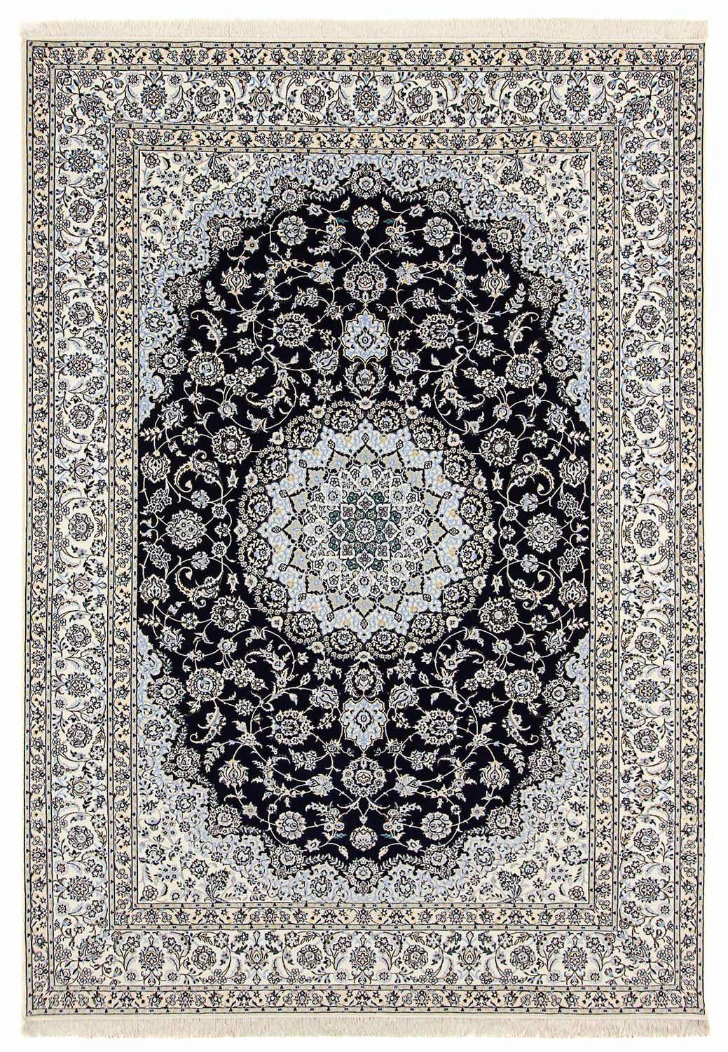 Persisk tæppe - Nain - Premium - 358 x 254 cm - mørkeblå