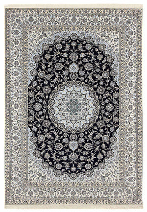 Persisk tæppe - Nain - Premium - 358 x 254 cm - mørkeblå