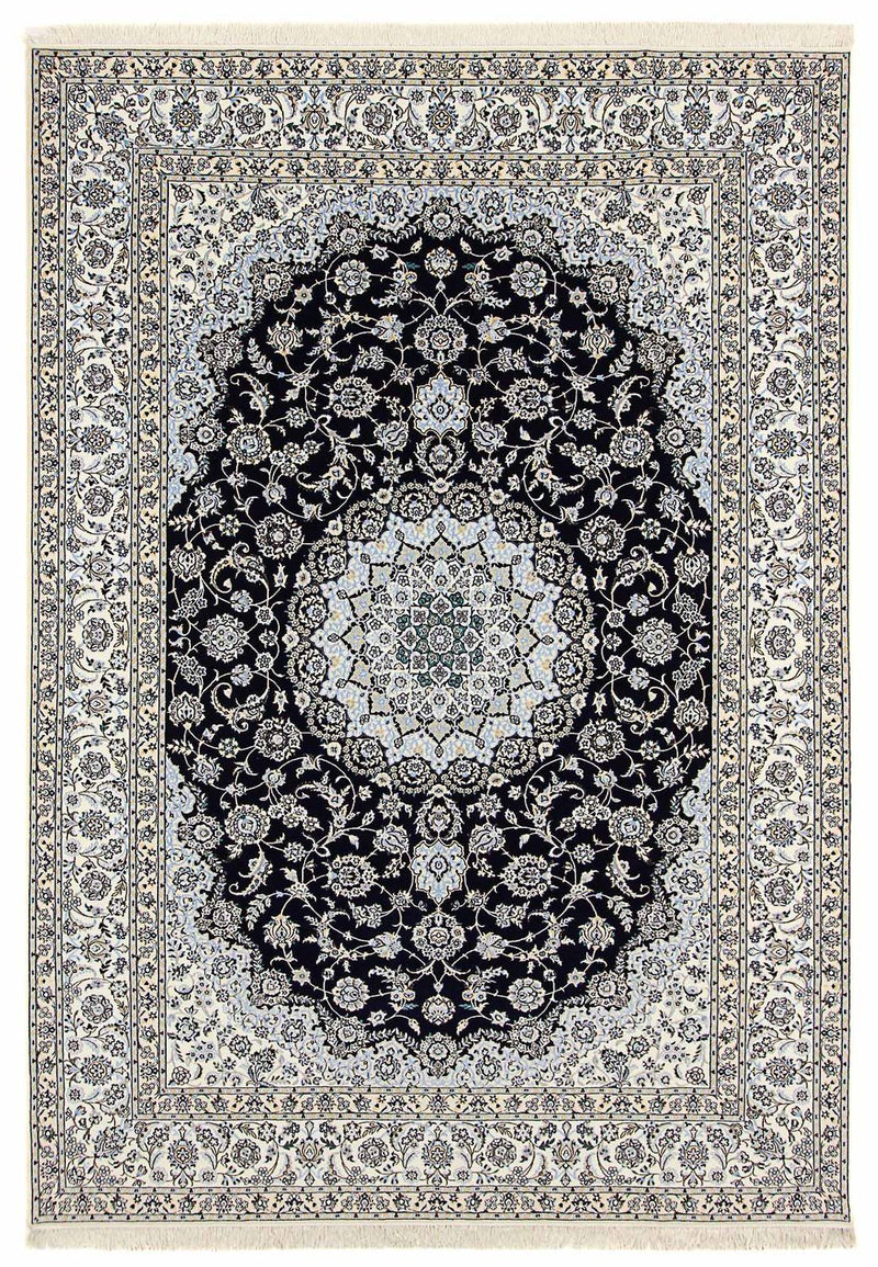 Persisk tæppe - Nain - Premium - 358 x 254 cm - mørkeblå