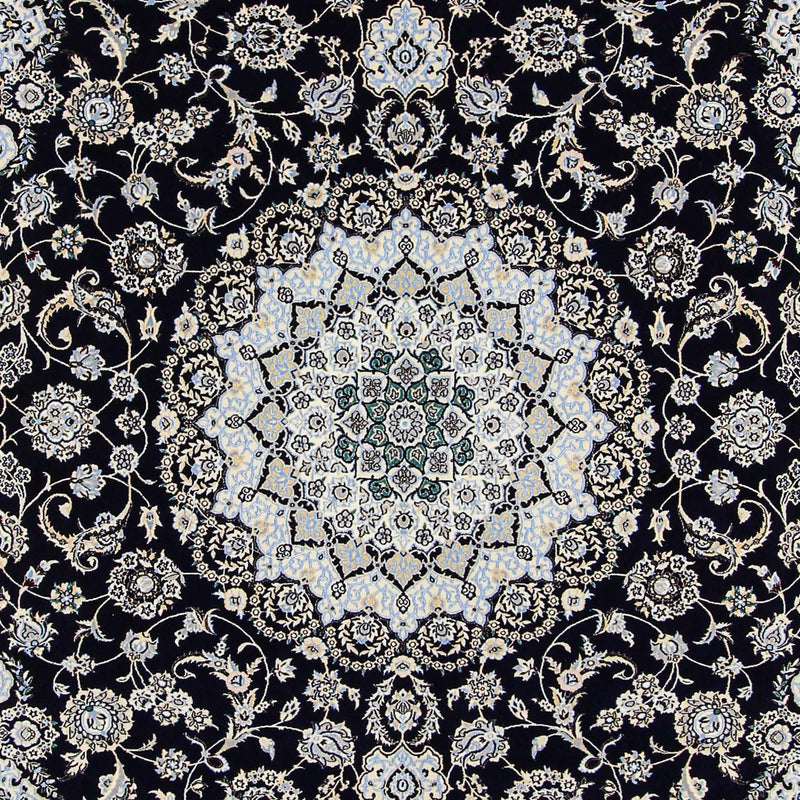 Persisk tæppe - Nain - Premium - 358 x 254 cm - mørkeblå
