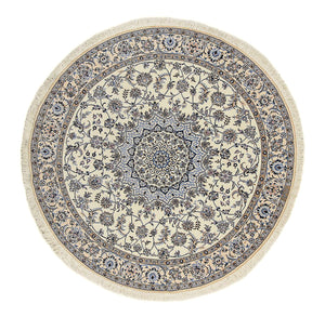 Persisk tæppe - Nain - Premium rundt  - 200 x 200 cm - beige