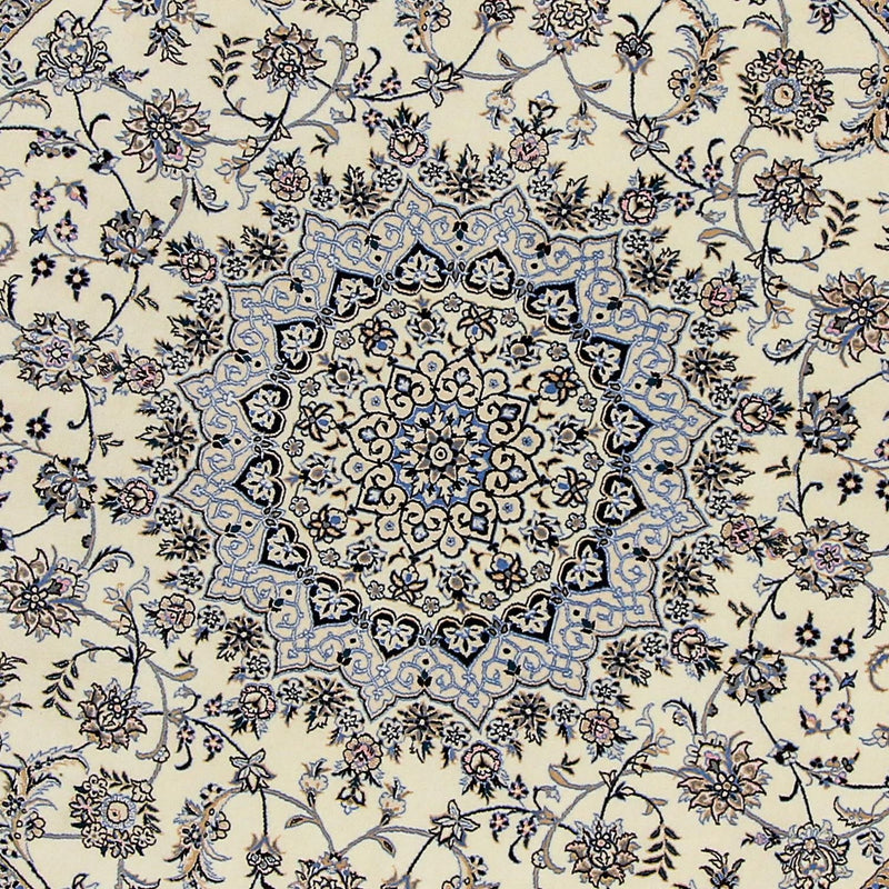Persisk tæppe - Nain - Premium rundt  - 200 x 200 cm - beige