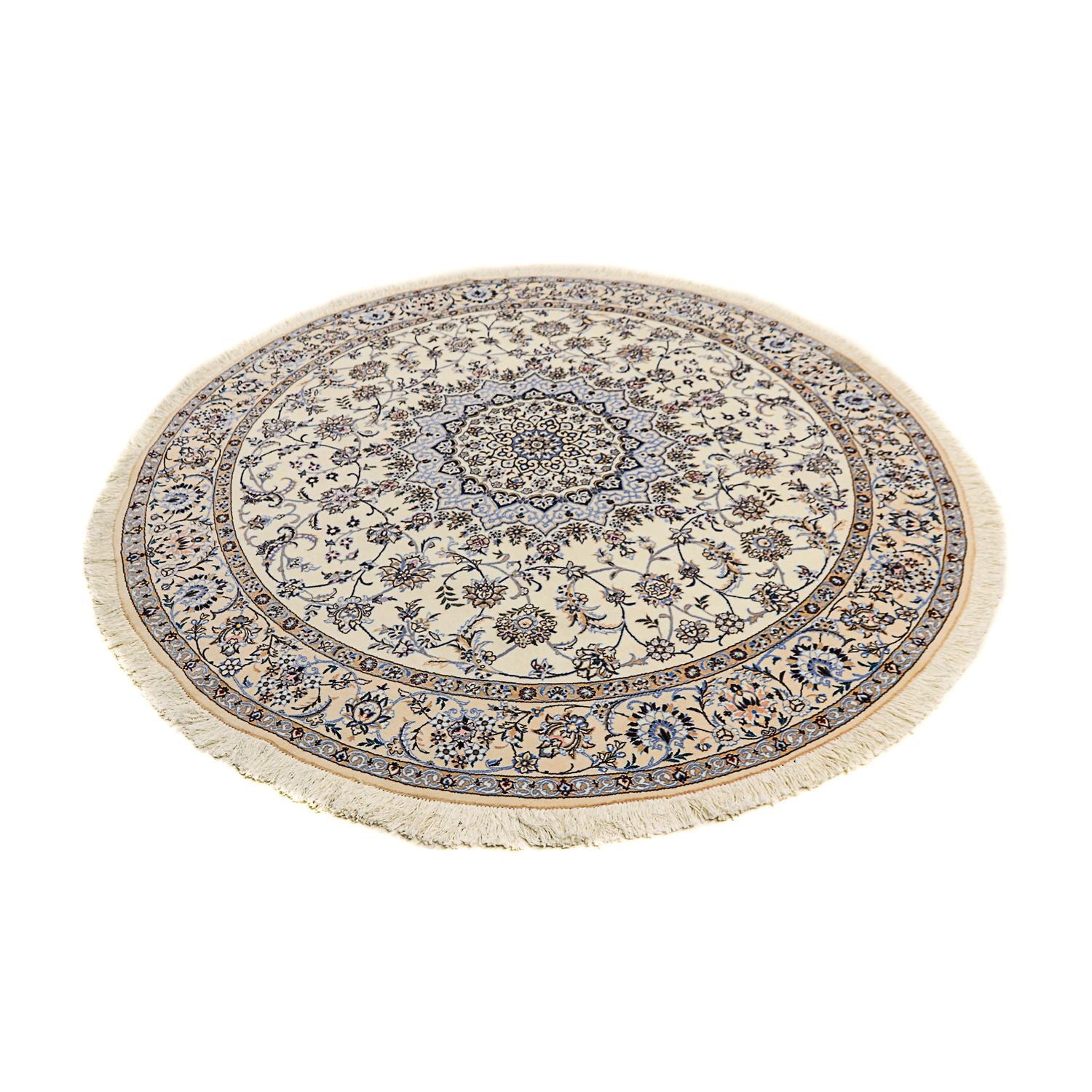 Persisk tæppe - Nain - Premium rundt  - 200 x 200 cm - beige