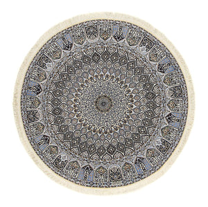 Persisk tæppe - Nain - Premium rundt  - 200 x 200 cm - beige