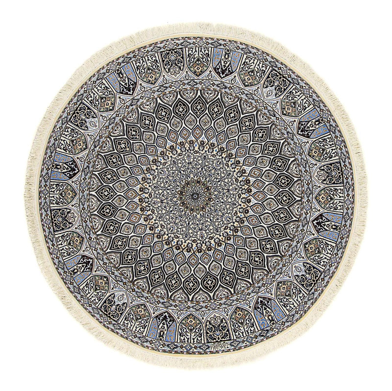 Persisk tæppe - Nain - Premium rundt  - 200 x 200 cm - beige