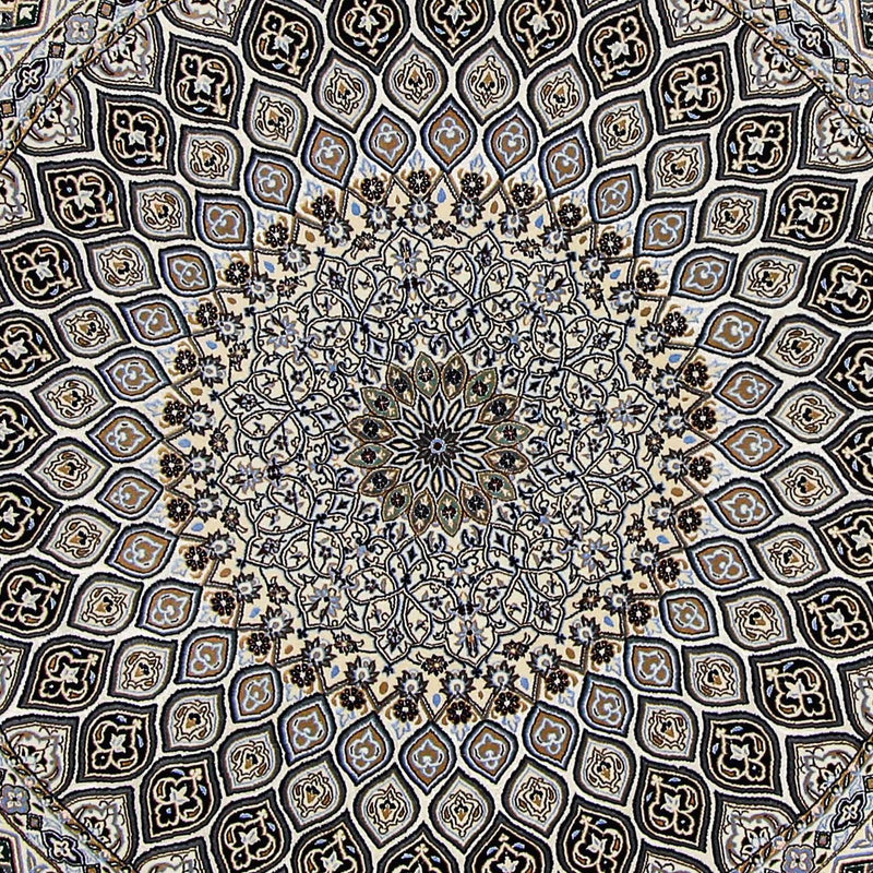 Persisk tæppe - Nain - Premium rundt  - 200 x 200 cm - beige