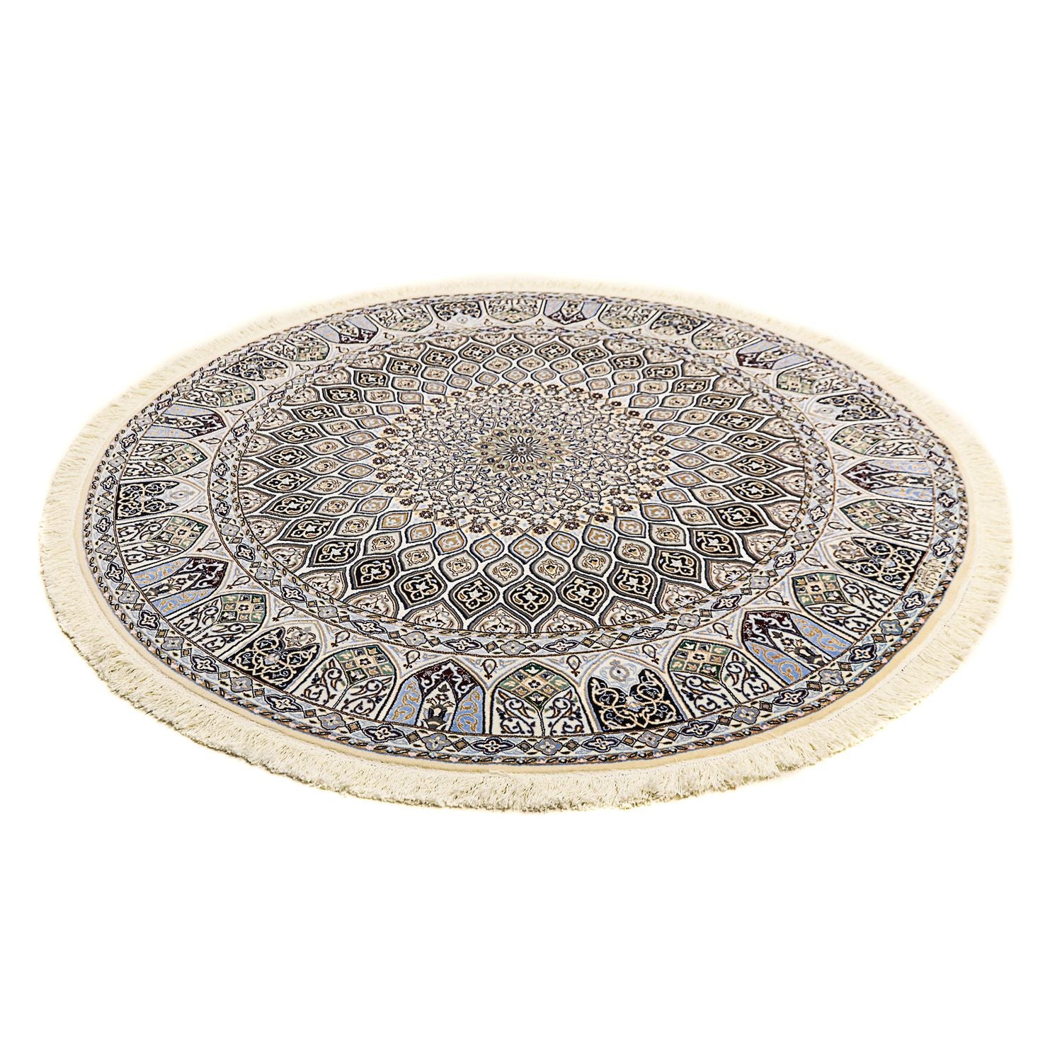 Persisk tæppe - Nain - Premium rundt  - 200 x 200 cm - beige