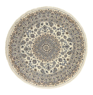 Persisk tæppe - Nain - Royal rundt  - 200 x 200 cm - beige