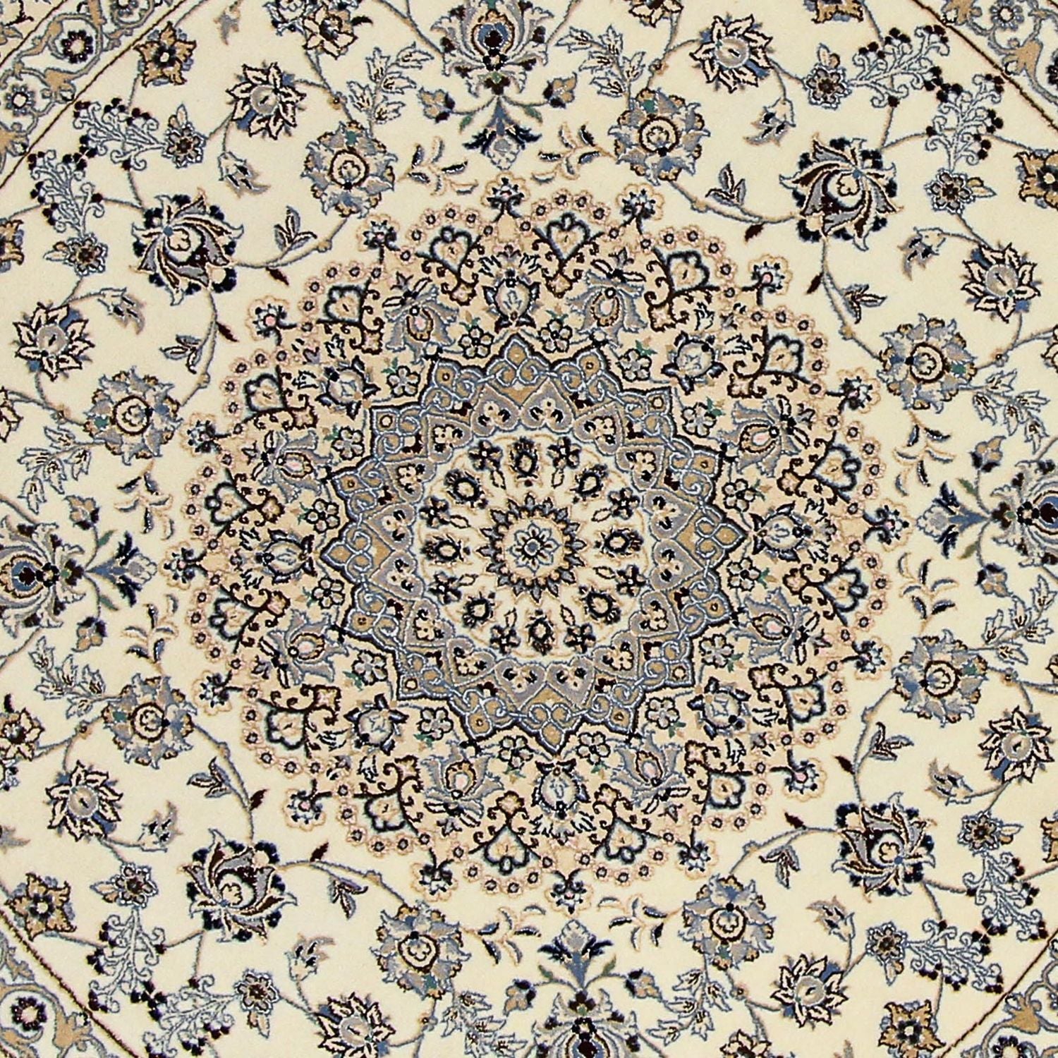 Persisk tæppe - Nain - Royal rundt  - 200 x 200 cm - beige