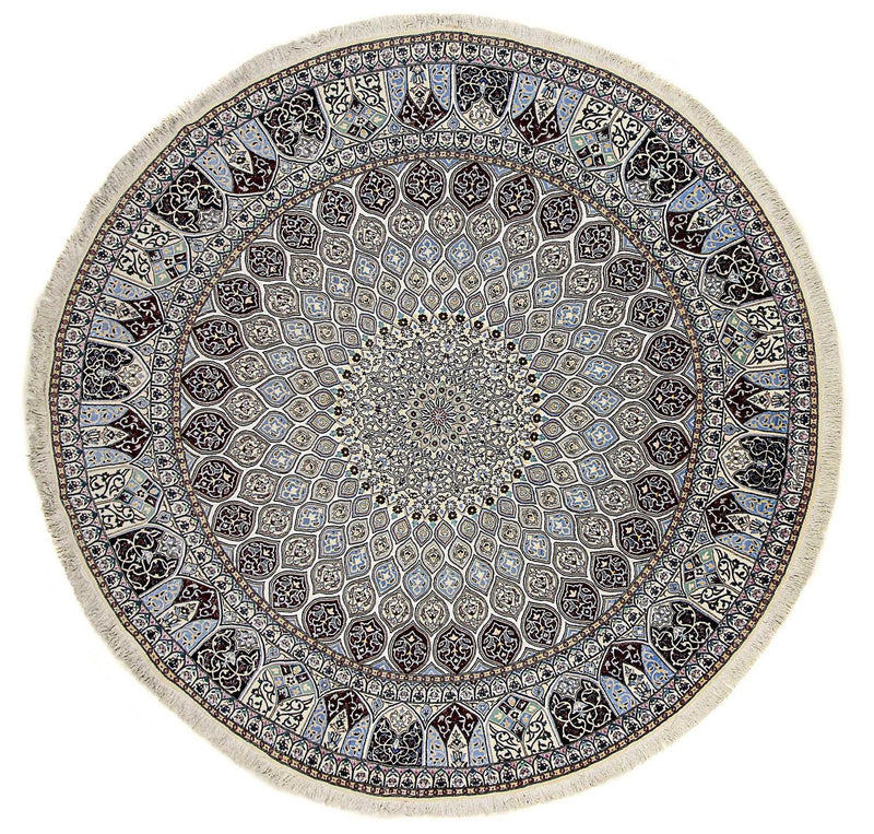 Persisk tæppe - Nain - Premium rundt  - 250 x 250 cm - beige