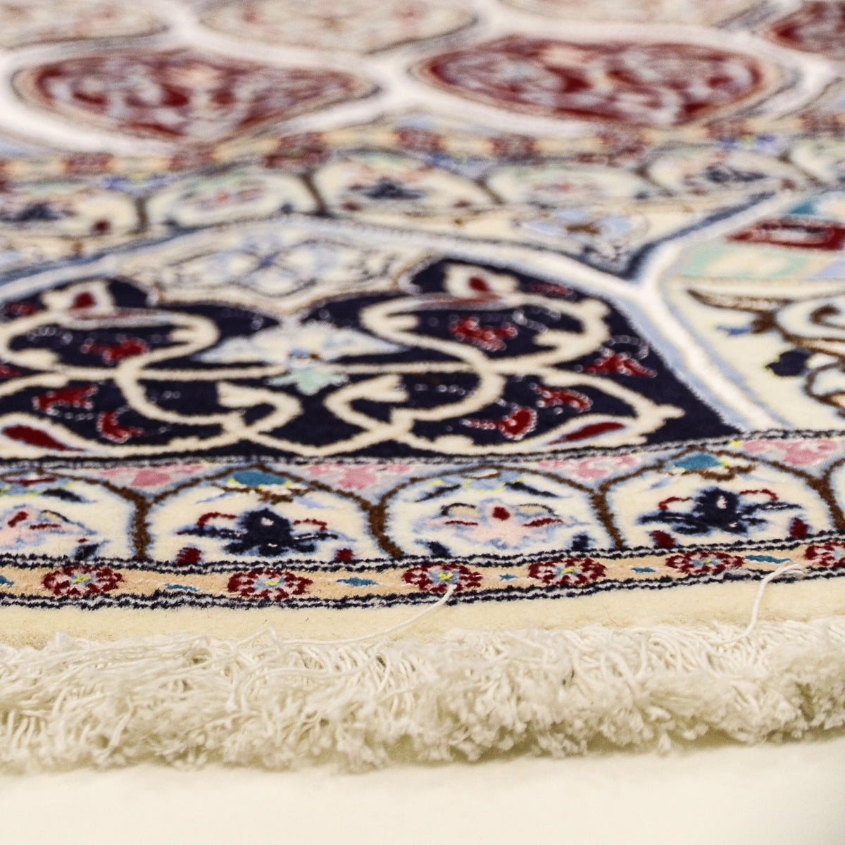 Persisk tæppe - Nain - Premium rundt  - 250 x 250 cm - beige