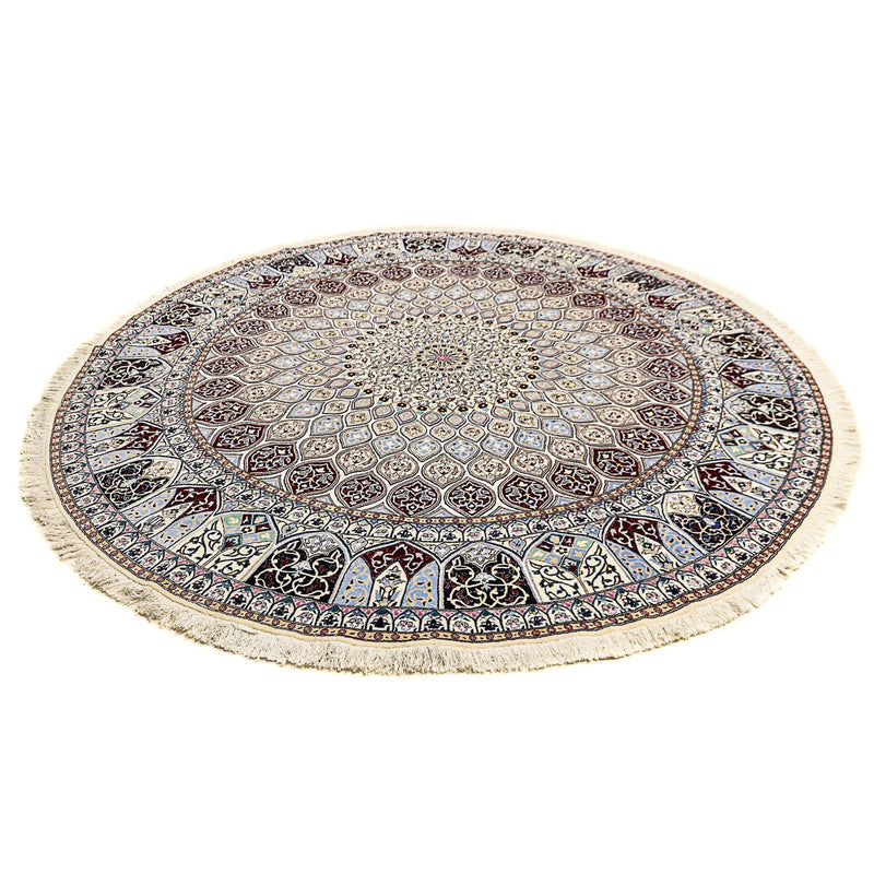 Persisk tæppe - Nain - Premium rundt  - 250 x 250 cm - beige