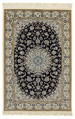 Persisk tæppe - Nain - Premium - 155 x 108 cm - mørkeblå