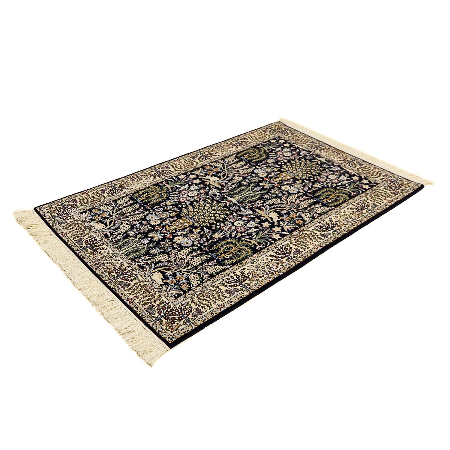 Persisk tæppe - Nain - Premium - 157 x 100 cm - mørkeblå