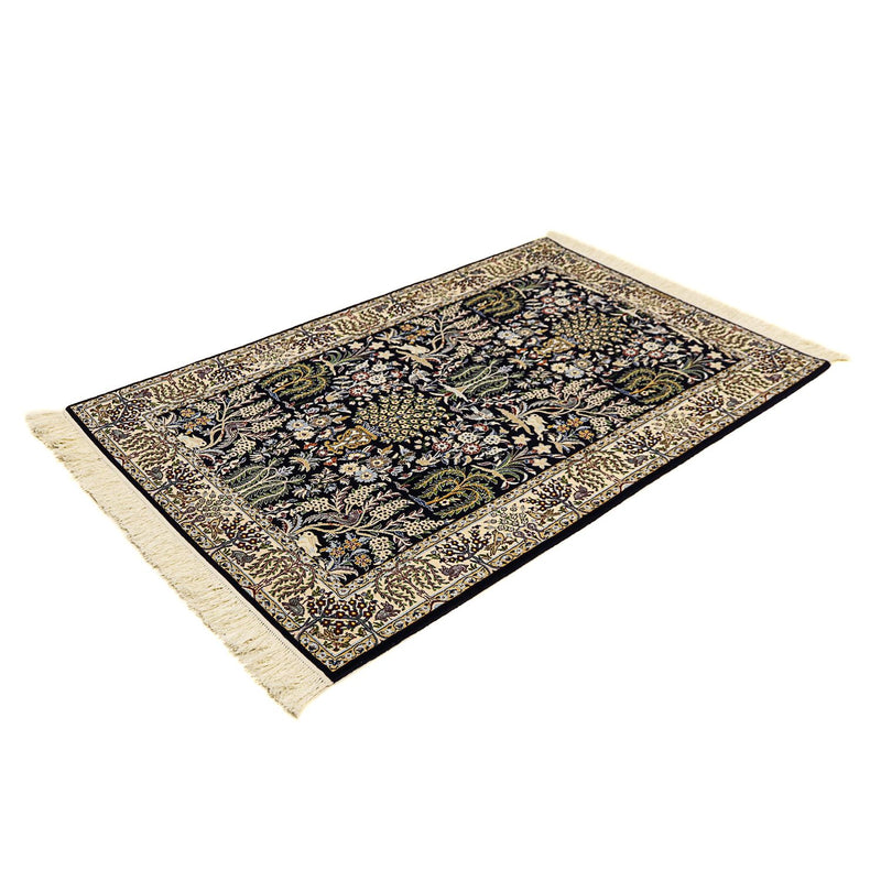 Persisk tæppe - Nain - Premium - 157 x 100 cm - mørkeblå