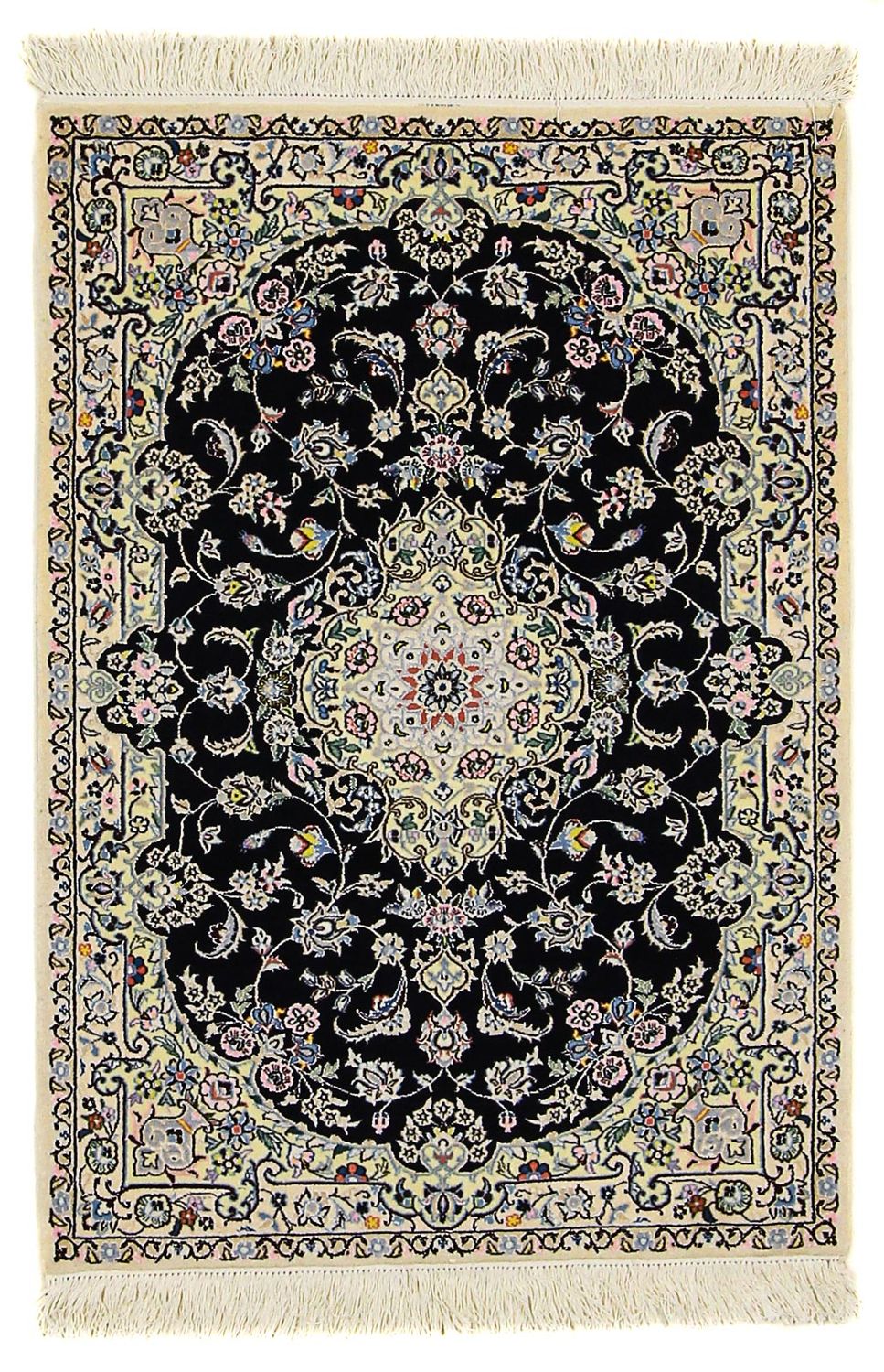 Persisk tæppe - Nain - Premium - 117 x 80 cm - mørkeblå