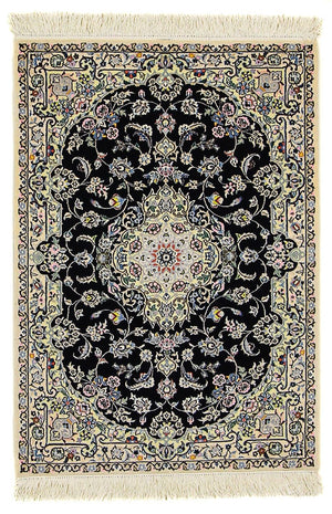 Persisk tæppe - Nain - Premium - 117 x 80 cm - mørkeblå