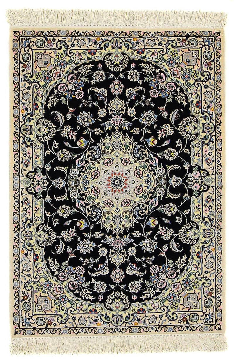 Persisk tæppe - Nain - Premium - 117 x 80 cm - mørkeblå