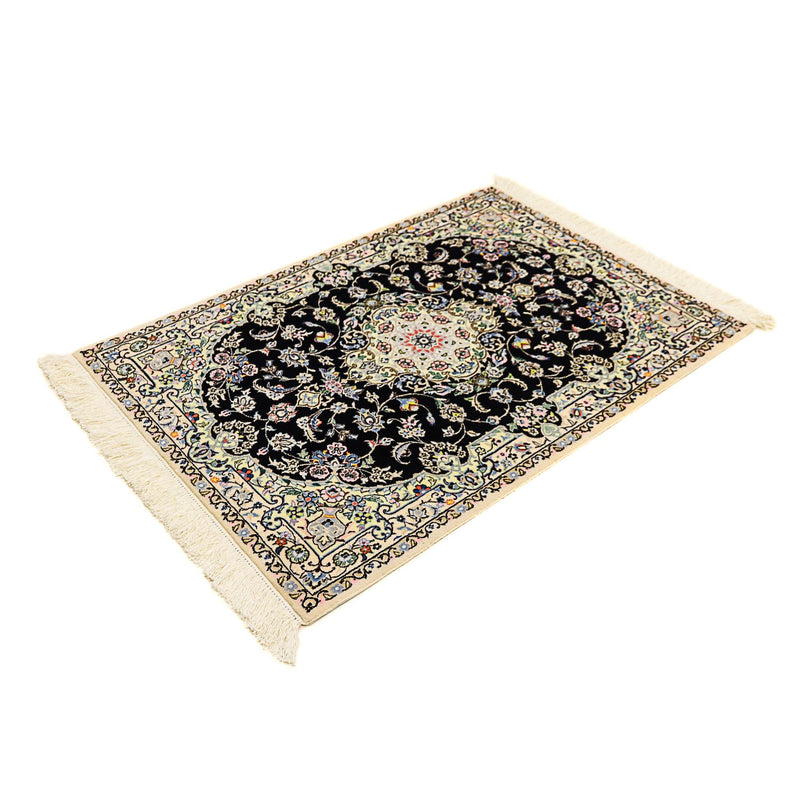 Persisk tæppe - Nain - Premium - 117 x 80 cm - mørkeblå