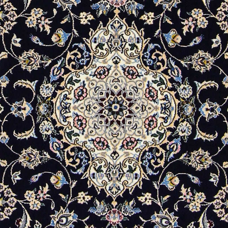 Persisk tæppe - Nain - Premium - 123 x 83 cm - mørkeblå