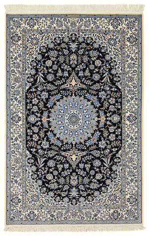 Persisk tæppe - Nain - Premium - 200 x 130 cm - mørkeblå