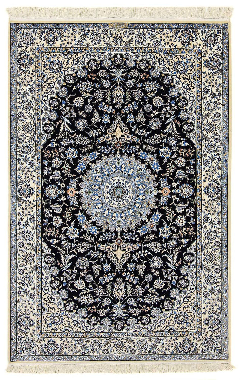 Persisk tæppe - Nain - Premium - 200 x 130 cm - mørkeblå